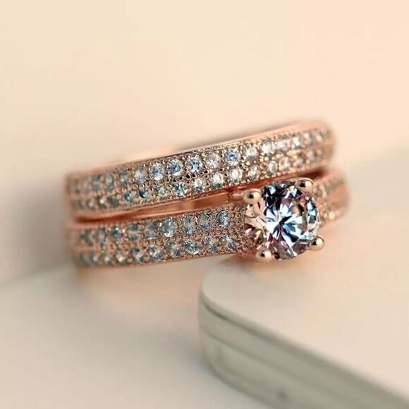 NEW! Dainty “Chloe” 18K RG Engagement Ring Set 💎 - Picture 4 of 8